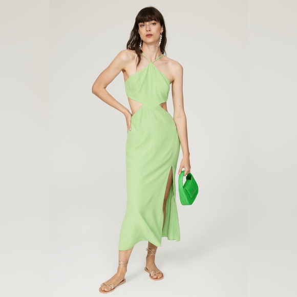 louna Dresses & Skirts - louna Elegant Green Halter Dress size small